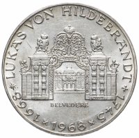 Купить Австрия 25 шиллингов (shillings) 1968 "300 лет со дня рождения Иоганна Лукаса фон Хильдебрандта"