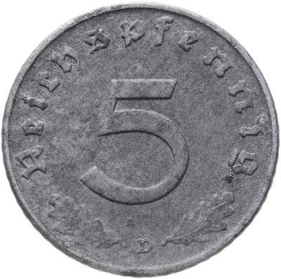 купить Германия, Третий рейх 5 рейхспфеннигов (reichspfennig) 1941, знак монетного двора: "D" - Мюнхен