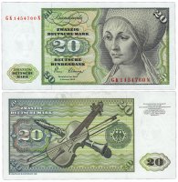 Купить Германия ФРГ 20 марок 1980 (Pick 32d)