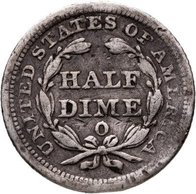 купить США 5 центов (1/2 дайма, half dime) 1848 Seated Liberty Half Dime, знак монетного двора: "O" - Новый Орлеан