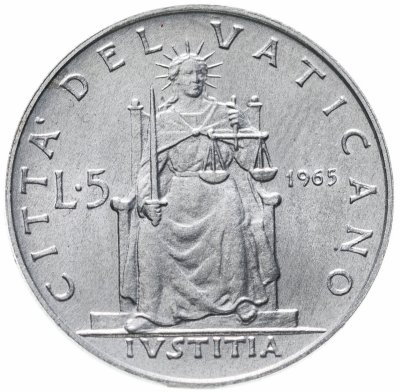 купить Ватикан 5 лир (lire) 1965