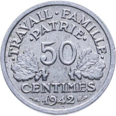 купить Франция 50 сантимов 1942