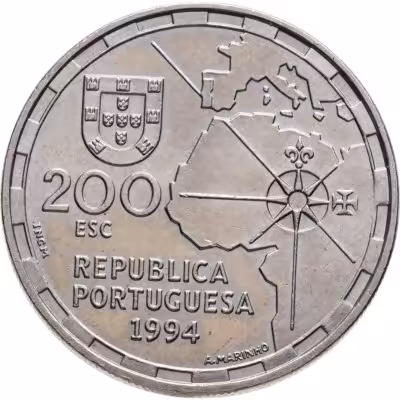 купить Португалия 200 эскудо (escudos) 1994 500 лет с момента разделения зон влияния между Португалией и Испанией