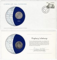 Купить Серия «Монеты всех стран мира» - Швеция 1 крона (crown) 1979 (монета и 1 марка в конверте)