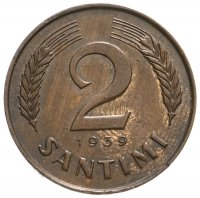 Купить Латвия 2 сантима (santimi) 1939