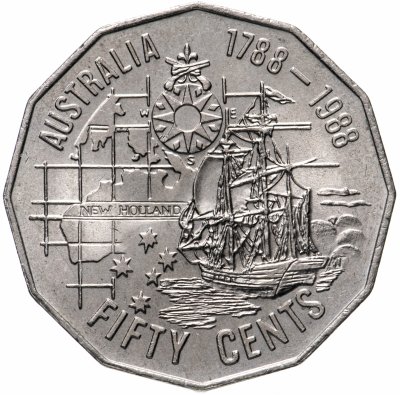 купить Австралия 50 центов (cents) 1988 "200 лет Австралии"