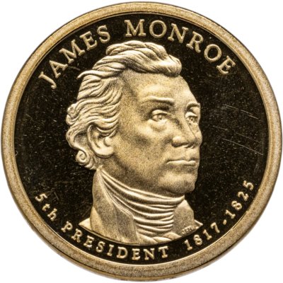 купить США 1 доллар (dollar) 2008 S Proof "Джеймс Монро (5-й президент США)" знак монетного двора "S" - Сан-Франциско