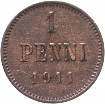 купить 1 пенни 1911, монета для Финляндии