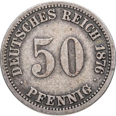купить Германия 50 пфеннигов (pfennig) 1876, знак монетного двора: "A" - Берлин
