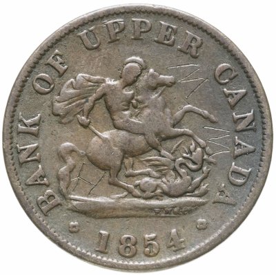 купить Канада банковский жетон(токен) 1/2 пенни 1854