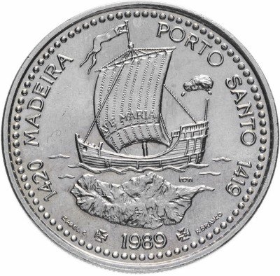 купить Португалия 100 эскудо (escudos) 1989 "Золотой век открытий - Открытие острова Мадейра"