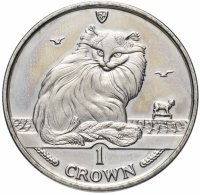 купить Остров Мэн 1 крона (crown) 1995 "Кошки - Турецкая ангора"