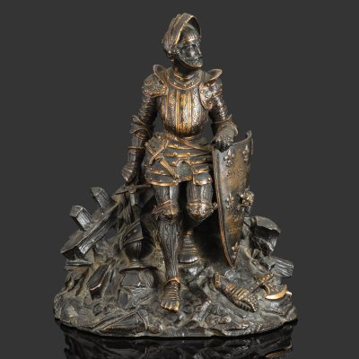 купить Скульптура "Рыцарь после сражения" ("Без страха и упрека"), бронза, литье, Европа, 1950-1970 гг.