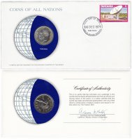 Купить Серия «Монеты всех стран мира» - Танзания 1 шиллинг (shilling) 1980 (монета и 1 марка в конверте)