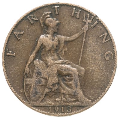 купить Великобритания 1 фартинг (farthing) 1913