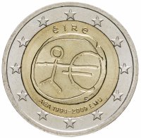 купить Ирландия 2 евро 2009 "10 лет Экономическому и валютному союзу"