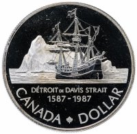 купить Канада 1 доллар (dollar) 1987 "400 лет открытию пролива Дейвиса"