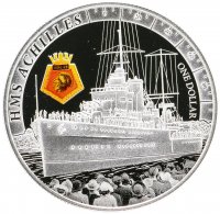 купить Новая Зеландия 1 доллар 2014 "Корабль HMS Achilles" в футляре с сертификатом