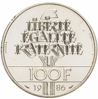 купить Франция 100 франков (francs) 1986 "100 лет Статуе Свободы"