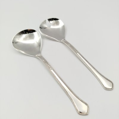 купить Набор сервировочный для салатов и десертов в футляре, мНЦ (медь-никель-цинк), картон (футляр), Таллинский ювелирный завод, СССР, 1970-1990 гг.