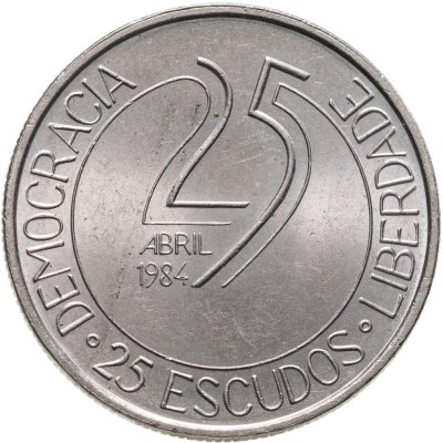 купить Португалия 25 эскудо 1984 «10 лет революции»