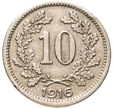 купить Австро-Венгрия 10 геллеров (heller) 1916