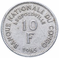 Купить Конго 10 франков 1965