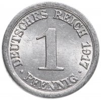 Купить 1 пфенниг (pfennig) 1917 A