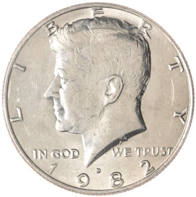 купить США 50 центов (1/2 доллара, half dollar) 1982 D Kennedy Half Dollar (Кеннеди) знак монетного двора "D" - Денвер