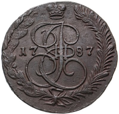 купить 5 копеек 1787 ЕМ орёл 1780-1787, старого образца, реверс: вензель и корона меньше