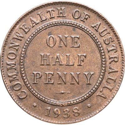 купить Австралия 1/2 пенни (penny) 1938