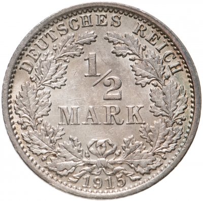 купить Германия 1/2 марки (mark) 1915 A знак монетного двора: "A" - Берлин