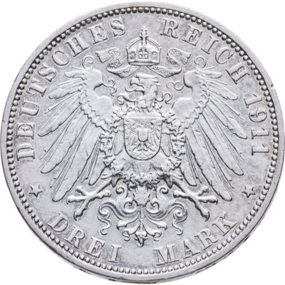 купить Германская империя, Гамбург 3 марки (mark) 1911 J