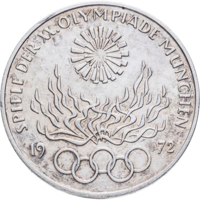 купить Германия 10 марок (mark) 1972 "XX летние Олимпийские Игры, Мюнхен 1972 - Факел" знак монетного двора: "G" - Мюнхен