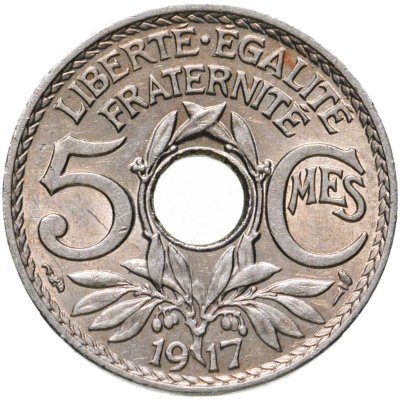 купить Франция 5 сантимов (centimes) 1917