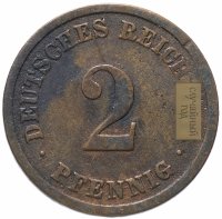 Купить Германия (Германская империя) 2 пфеннига (pfennig) 1874-1915