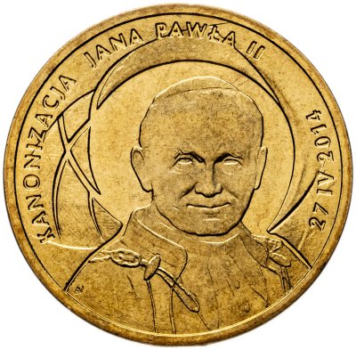 купить Польша 2 злотых (zlote) 2014 Канонизация Иоанна Павла II - 27 апреля 2014