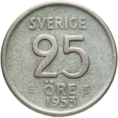 купить Швеция 25 эре (ore) 1953