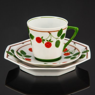 купить Чайной трио "Малина", фарфор, роспись, Германия, 1900-1930 гг.