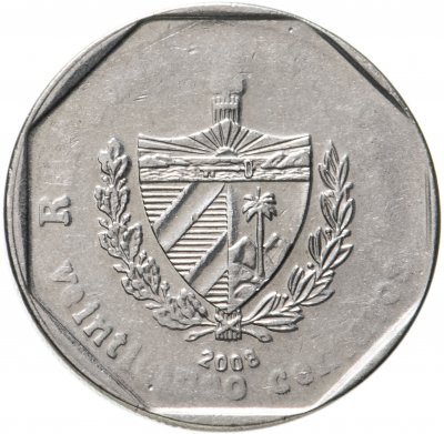 купить Куба 25 сентаво (centavos) 2008 CUC, непрочекан надписей