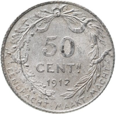 купить Бельгия 50 сантимов (centimes) 1912 Надпись на голландском - 'ALBERT KONING DER BELGEN'