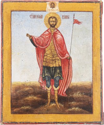 купить Икона "Святой мученик Иоанн Воин", дерево, темпера, Российская Империя, 1850-1900 гг.