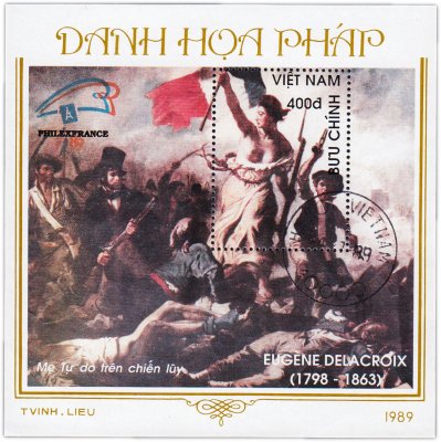 купить Вьетнам 400 донг 1989 "Международная выставка почтовых марок "Philexfrance 89" -Париж, Франция -французская живопись", почтовый блок