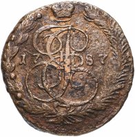 купить 5 копеек 1787 ЕМ орёл 1780-1787, старого образца, реверс: вензель и корона меньше