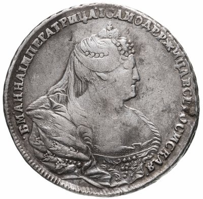 купить 1 рубль 1739 московский тип, 5 жемчужин в прическе