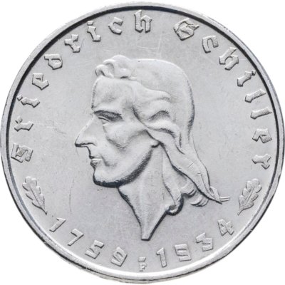 купить Германия, Третий рейх 2 рейхсмарки (reichsmark) 1934 "175 лет со дня рождения Фридриха Шиллера"