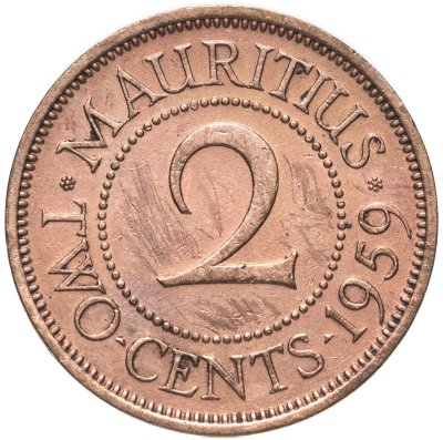 купить Маврикий 2 цента (cents) 1959