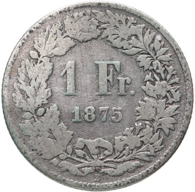 купить Швейцария 1 франк (franc) 1875