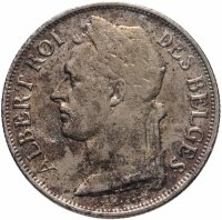 купить Бельгийское Конго 1 франк (franc) 1927 (Надпись на французском - 'ALBERT ROI DES BELGES')