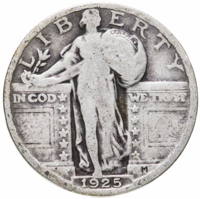 купить США 25 центов (квотер, 1/4 доллара, quarter dollar) 1925 Standing Liberty Quarter